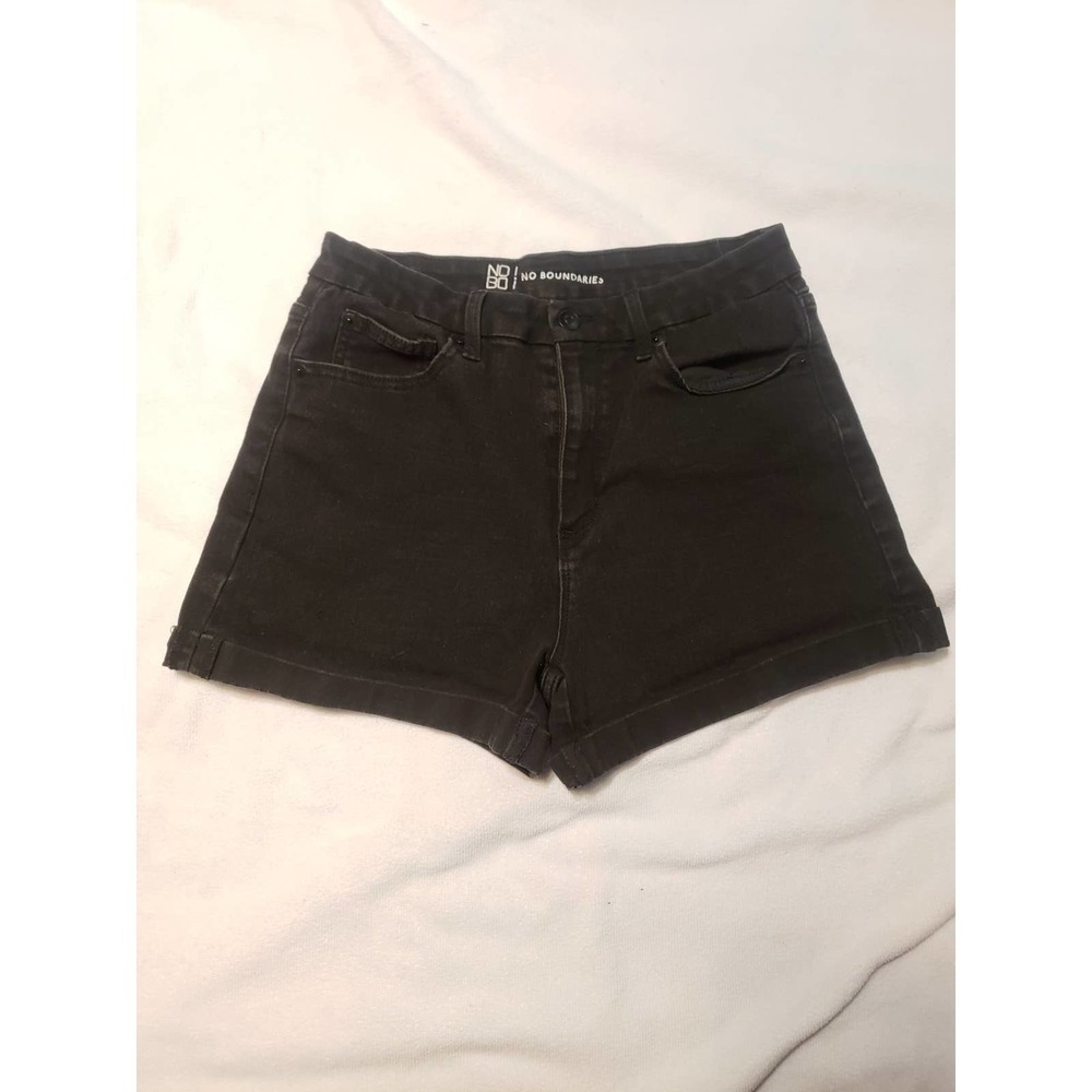 No Boundaries juniors 13 black denim stretch shorts 3" inseam
